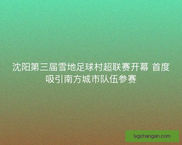 沈阳第三届雪地足球村超联赛开幕 首度吸引南方城市队伍参赛